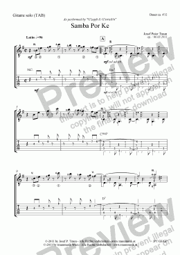 page one of Samba Por Ke (GKM2/Score & Parts) plus additional part for Bass and Drums