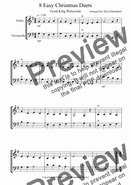 page one of 8 Easy Christmas Duets for Violin and Cello