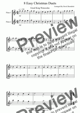 page one of 8 Easy Christmas Duets For Flute