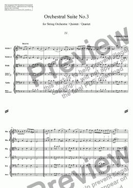 page one of Orchestral Suite No.3 - 4. Bourree