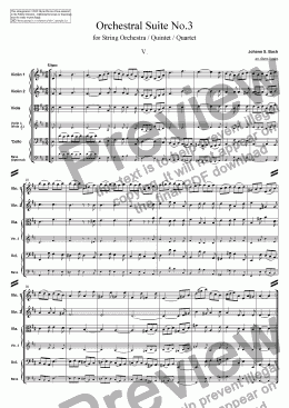 page one of Orchestral Suite No.3 - 5. Gigue