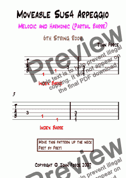 page one of Moveable Sus4 Arpeggio (6th String Root)