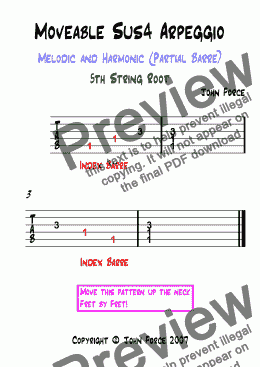 page one of Moveable Sus4 Arpeggio (5th String Root)
