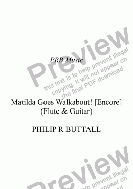 page one of Matilda Goes Walkabout! (Flute & Guitar) [Encore]