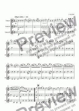 page one of SONATA Nr 60 Hob. XVI - Finale for 3 Violins