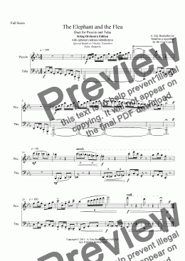 page one of The Elephant and the Flea (String Orchestra)