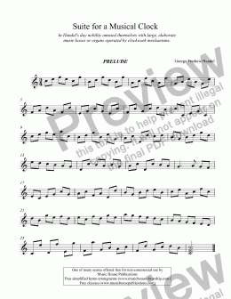 page one of Suite for a Musical Clock