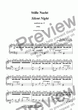 page one of Silent Night - Stille Nacht (M. Reger)