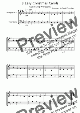 page one of 8 Easy Christmas Duets For Trumpet And Trombone