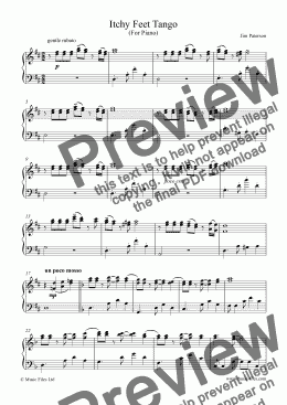 page one of Itchy Feet Tango (piano solo)