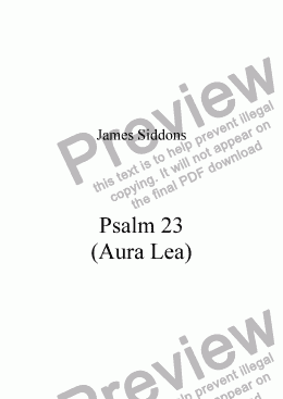page one of Psalm 23 (Aura Lea)
