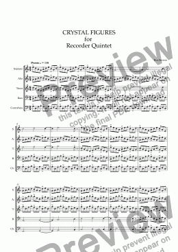 page one of CRYSTAL FIGURES for  Recorder Quintet