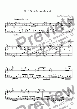 page one of 24 Preludes for piano, Op. 39 - Prelude No. 17 Lullaby in A-flat major
