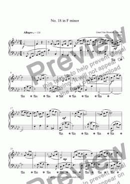page one of 24 Preludes for piano, Op. 39 - Prelude No. 18 in F minor