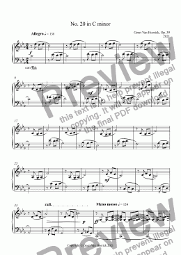 page one of 24 Preludes for piano, Op. 39 - Prelude No. 20 in C minor