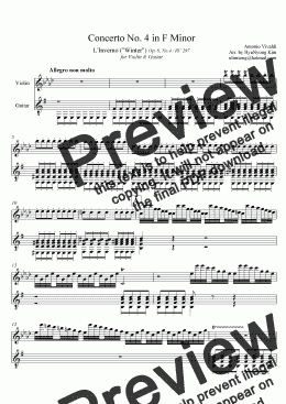 page one of Winter 1st Movement from the Four seasons.