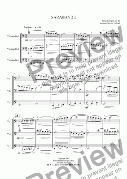 page one of SARABANDE