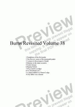 page one of Burns Revisited Volume 38