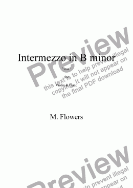 page one of Intermezzo in B minor (Violin & Piano)