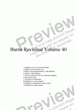 page one of Burns Revisited Volume 40