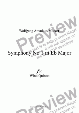 page one of Symphony No 1 in Eb Major