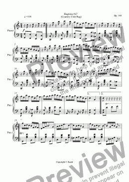 page one of Ragtime #67 in C Major - Country Club Rag
