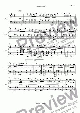 page one of Ragtime #62 in F Major