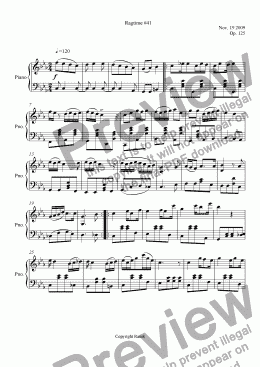 page one of Ragtime #41 in C Minor