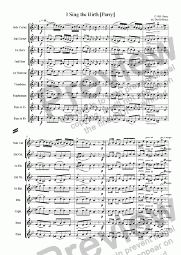 page one of I Sing the Birth [Parry]