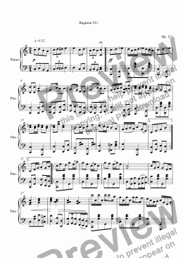 page one of Ragtime #31 in C Major