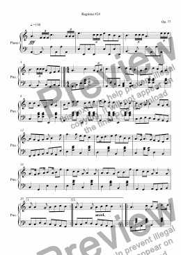 page one of Ragtime #23 in D Minor