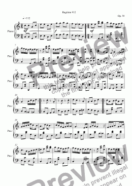 page one of Ragtime #12 in F Sharp Major