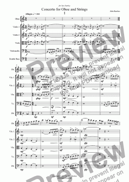 page one of Concerto for Oboe and Strings