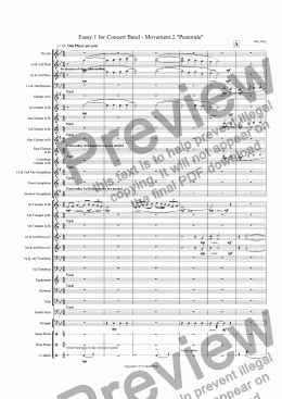 page one of Essay 1 for Concert Band - Movement 2 "Pastorale"