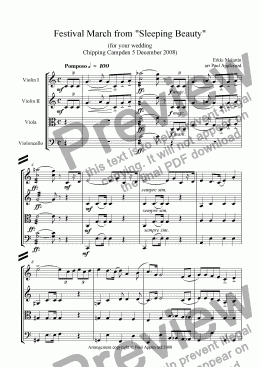 page one of Festival March from "Sleeping Beauty" (Melartin)