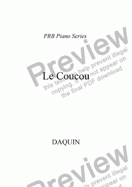 page one of PRB Piano Series: Le Coucou (Daquin)