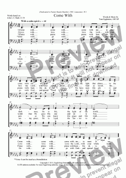 page one of Come With, Hymn
