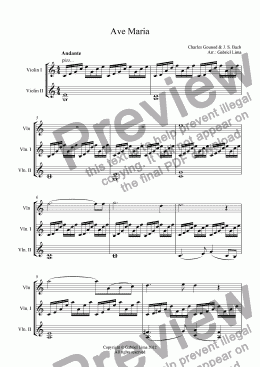 page one of Ave Maria (violin trio)