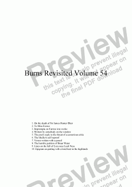 page one of Burns Revisited Volume 54