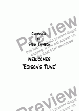page one of Newcomer - Edisons's Tune