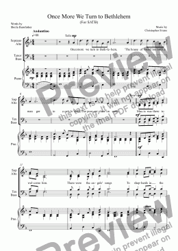 page one of Once More We Turn to Bethlehem for SATB