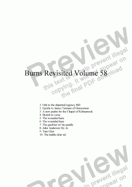 page one of Burns Revisited Volume 58