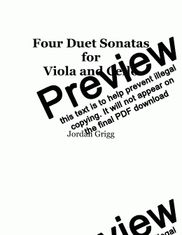 page one of Four Duet Sonatas for Viola and Cello