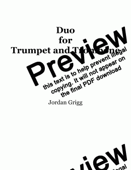 page one of Duo for Trumpet and Trombone