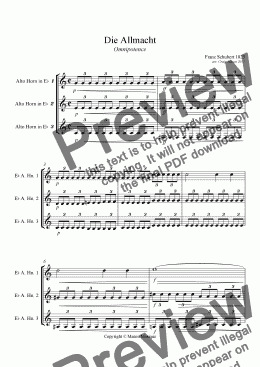 page one of Die Allmacht (Eb Alto Horn trio)