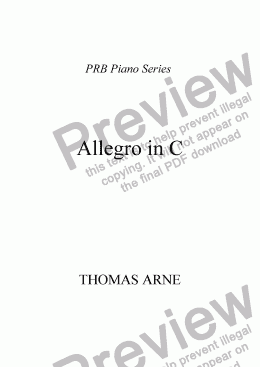 page one of PRB Piano Series: Allegro in C