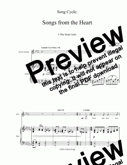 page one of Song Cycle:  Songs from the Heart