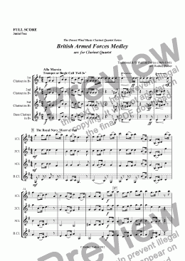 page one of British Armed Forces Medley