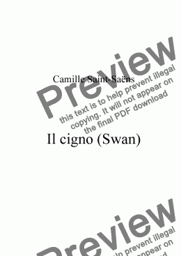 page one of Il cigno (swan)