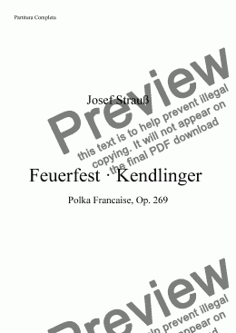 page one of Feuerfest · Kendlinger Polka Francaise, Op. 269